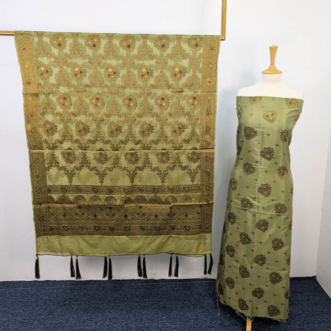 Indian Banarasi Silk Work 2 PC Unstitched