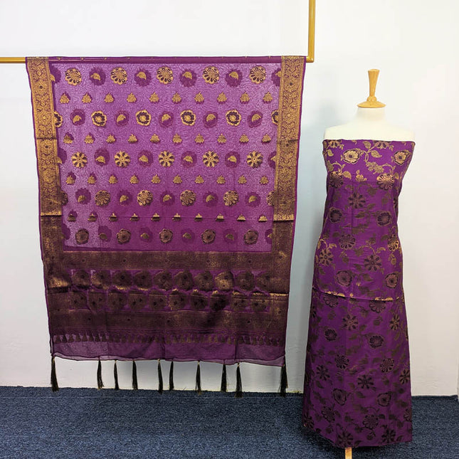 Indian Banarasi Silk Work  2 PC Unstitched