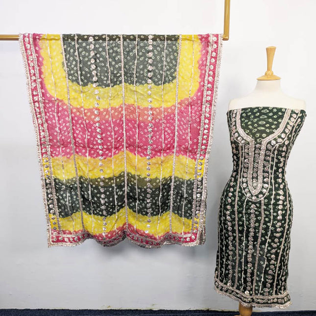 Bamber Chiffon With Chunnri And Gotta Work 2PC Unstitched