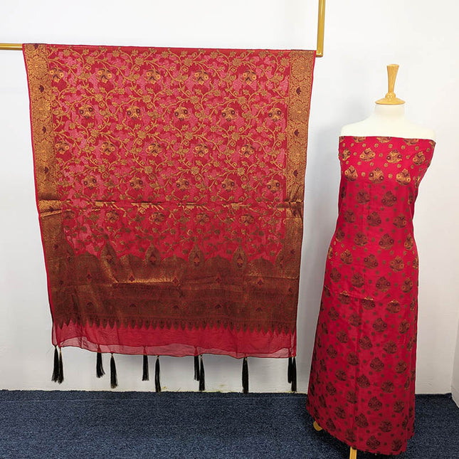 Banarasi Silk Work 2PC Unstitched Suit – Apka Libas