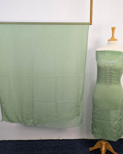 Handmade Mukesh Work Chiffon 2PC Unstitched