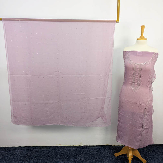 Handmade Mukesh Work Chiffon 2PC Unstitched