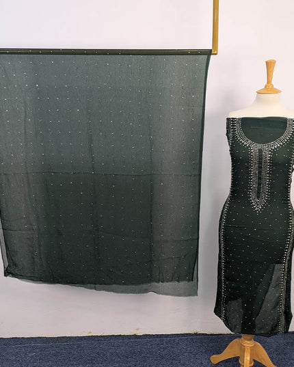Handmade Mukesh Work Chiffon 2 PC Unstitched
