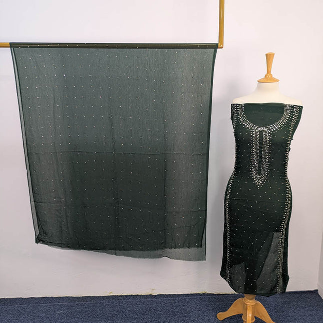 Handmade Mukesh Work Chiffon 2 PC Unstitched