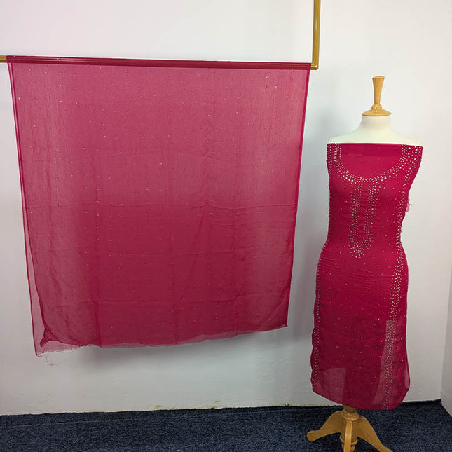 Handmade Mukesh Work Chiffon 2PC Unstitched