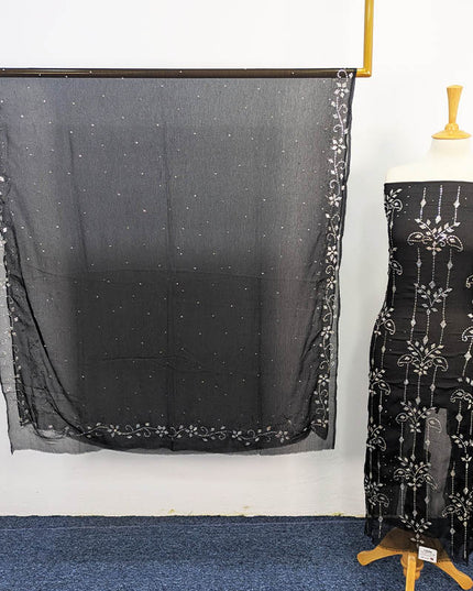 Handmade Mukesh Work Chiffon 2pc Unstitched
