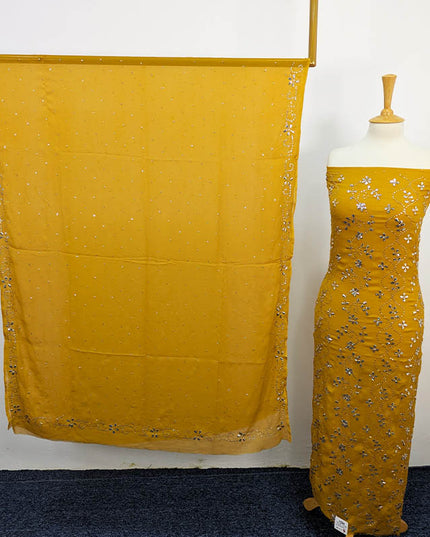 Handmade Mukesh Work Chiffon 2pc Unstitched