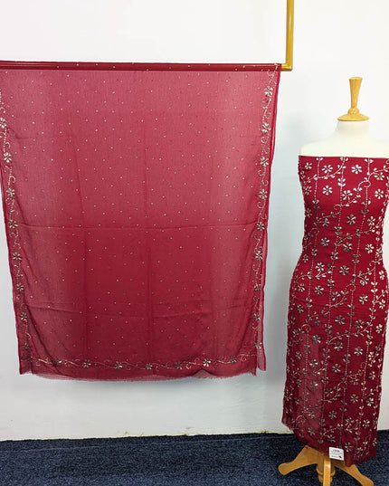 Handmade Mukesh Work Chiffon 2pc Unstitched