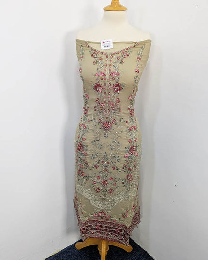 3PC  Luxury Semi Stitched Embroidered Chiffon
