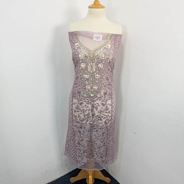 Organza With Sequence Embroidered Pulse Sitara Work