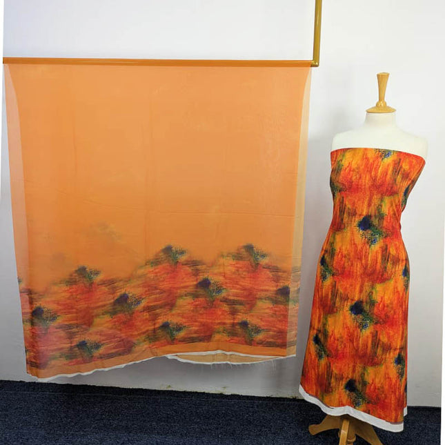 Digital Printed Shamoze Silk 3PC Unstitched