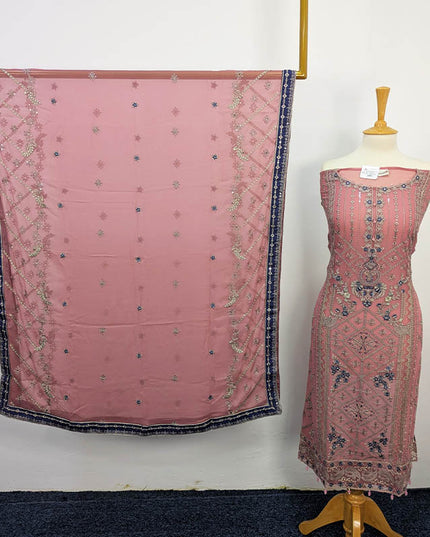 3PC Luxury Semi Stitched Chiffon