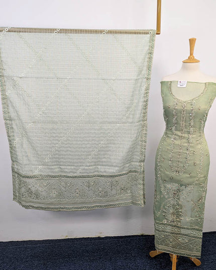 Embroidered Masoori Khadi Net Semi Stitched 3PC