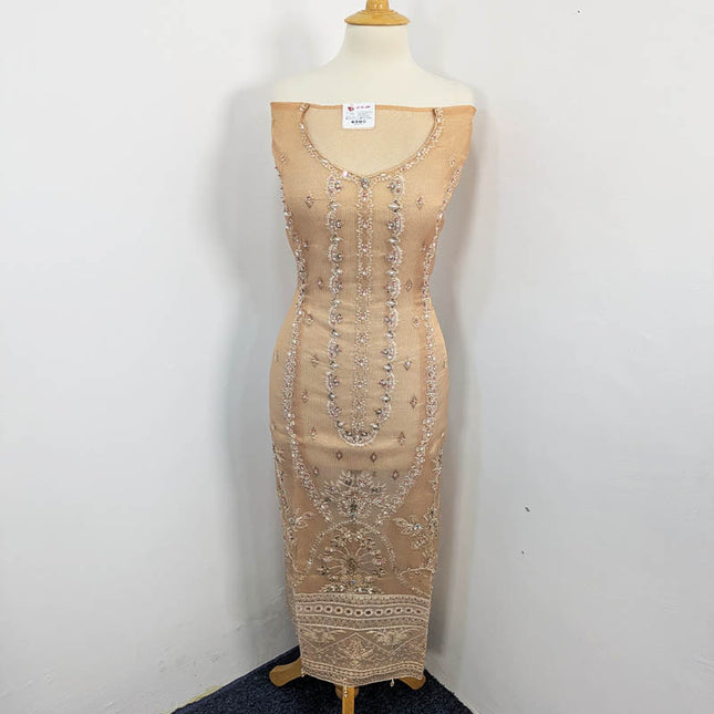 Embroidered Masoori Khadi Net Semi Stitched 3PC
