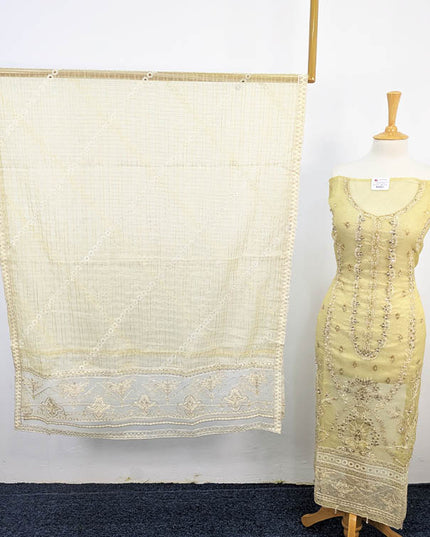 Embroidered Masoori Khadi Net Semi Stitched 3PC