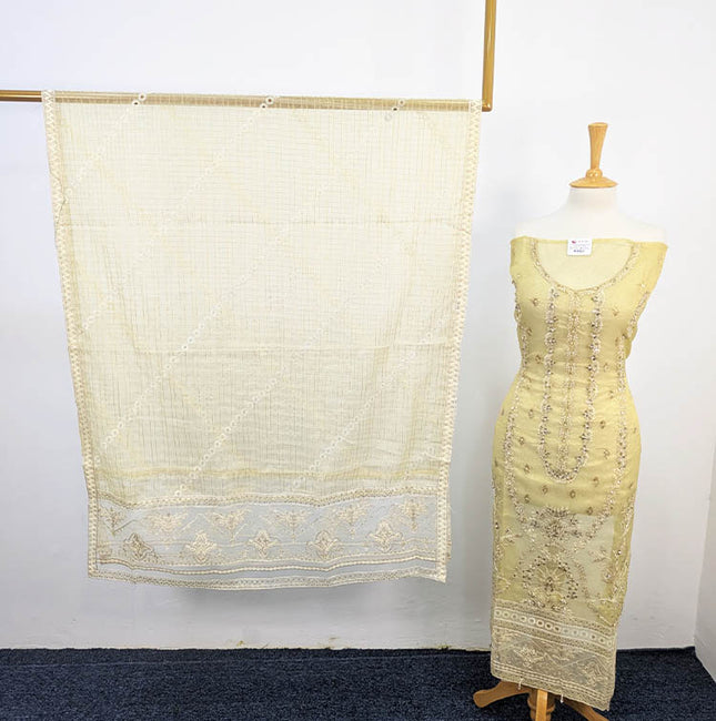 Embroidered Masoori Khadi Net Semi Stitched 3PC