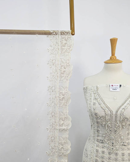 Exclusive Embroidered Organza Net Semi Stitched 3PC