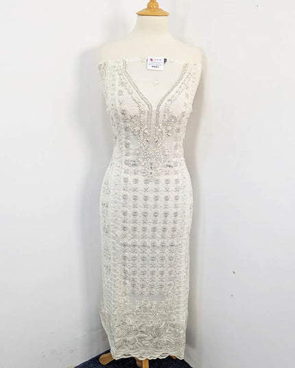 Exclusive Embroidered Organza Net Semi Stitched 3PC