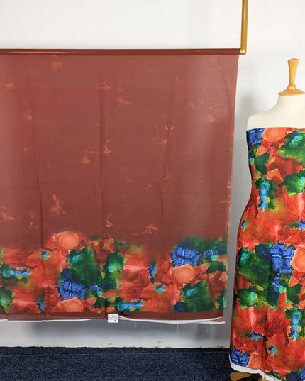 Digital Printed Shamoze Silk 3PC Unstitched