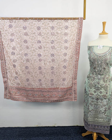 Elegant Organza Net Semi-Stitched 3PC Suit – Apka Libas