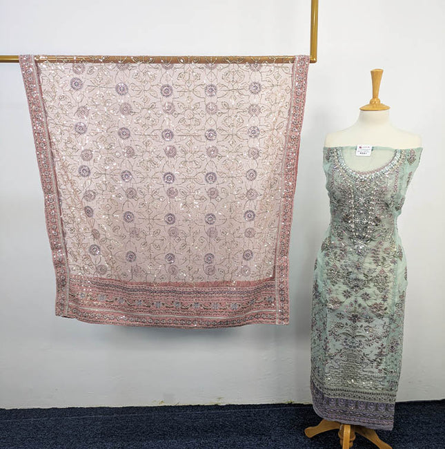 Elegant Organza Net Semi-Stitched 3PC Suit – Apka Libas