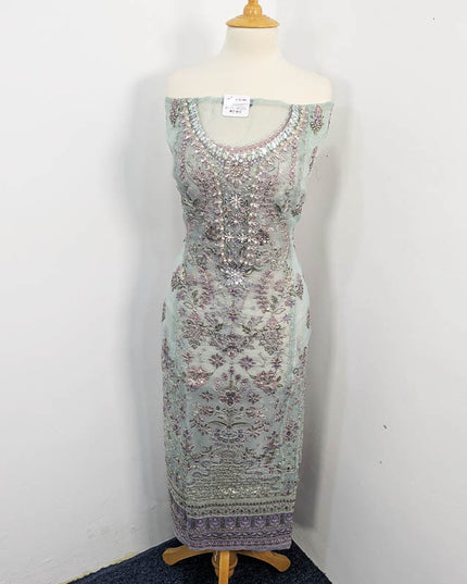 Exclusive Embroidered Organza Net Semi Stitched 3PC