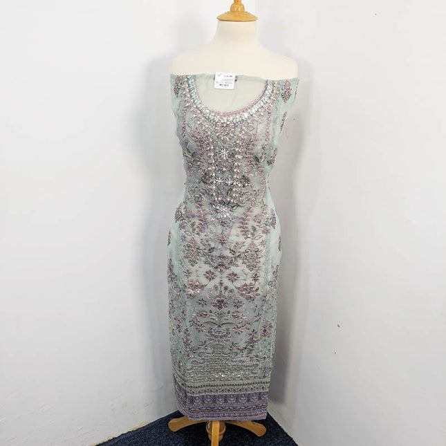 Exclusive Embroidered Organza Net Semi Stitched 3PC