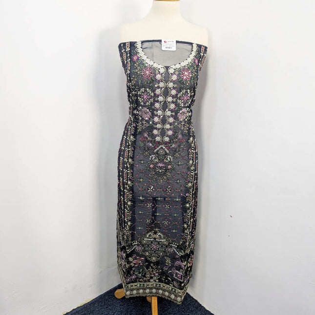 Exclusive Embroidered Organza Net Semi Stitched 3PC