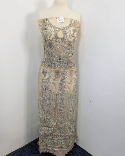 Exclusive Embroidered Organza Net Semi Stitched 3PC