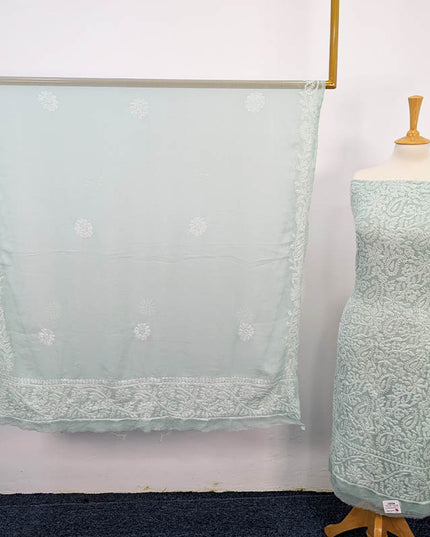 Handmade Shadow Work Chiffon  2PC Unstitched