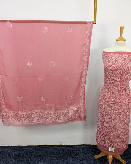 Handmade Shadow Work Chiffon  2PC Unstitched