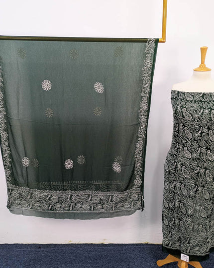 Handmade Shadow Work Chiffon  2PC Unstitched