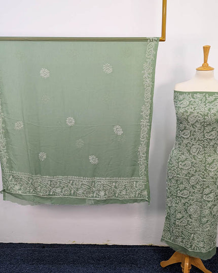 Handmade Shadow Work Chiffon  2PC Unstitched