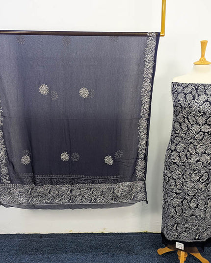 Handmade Shadow Work Chiffon  2PC Unstitched