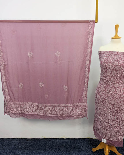 Handmade Shadow Work Chiffon  2PC Unstitched