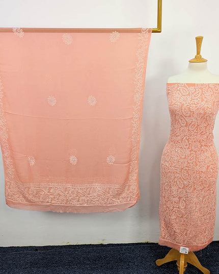 Handmade Shadow Work Chiffon  2PC Unstitched