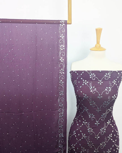 Handmade Mukesh Work Soft Chiffon 2pc Unstitched