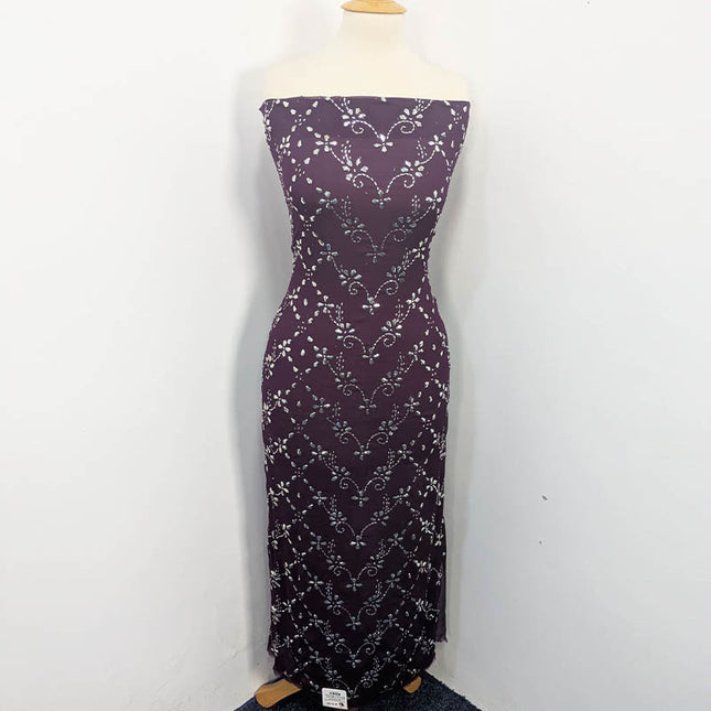 Handmade Mukesh Work Soft Chiffon 2pc Unstitched