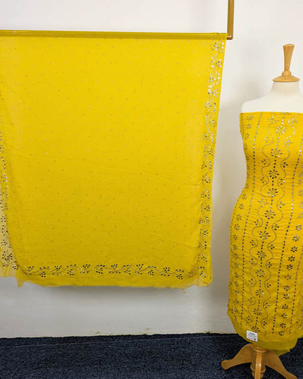 Handmade Mukesh Work Soft Chiffon 2pc Unstitched
