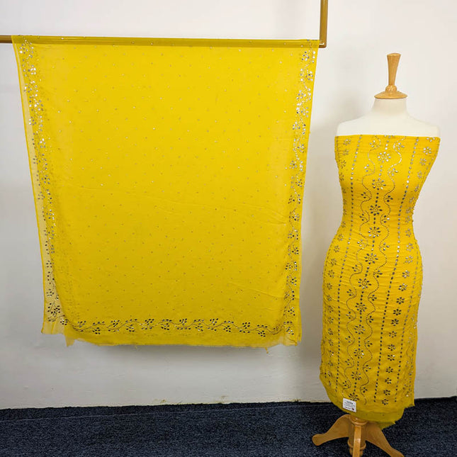 Handmade Mukesh Work Soft Chiffon 2pc Unstitched