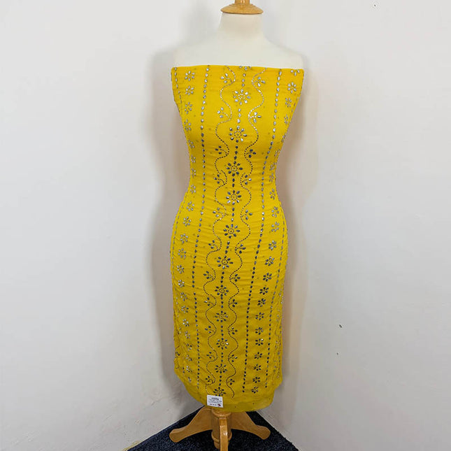 Handmade Mukesh Work Soft Chiffon 2pc Unstitched