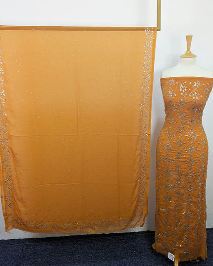 Handmade Mukesh Work Soft Chiffon 2pc Unstitched
