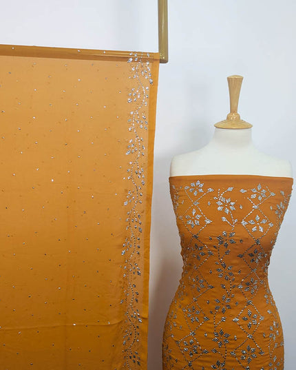 Handmade Mukesh Work Soft Chiffon 2pc Unstitched