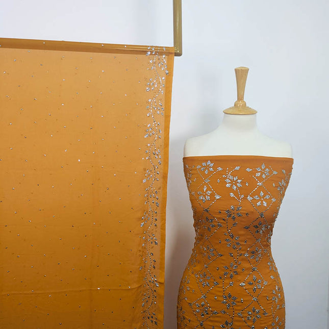 Handmade Mukesh Work Soft Chiffon 2pc Unstitched