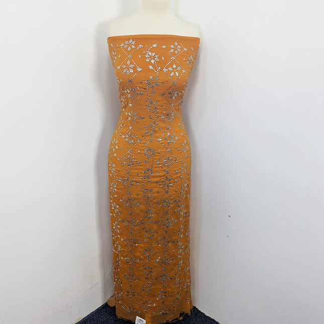 Handmade Mukesh Work Soft Chiffon 2pc Unstitched