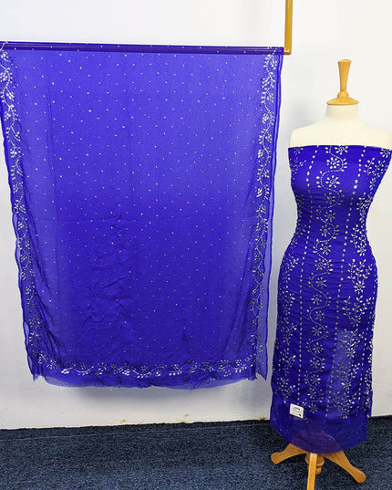 Handmade Mukesh Work Soft Chiffon 2pc Unstitched