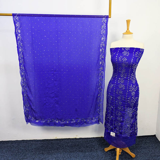 Handmade Mukesh Work Soft Chiffon 2pc Unstitched