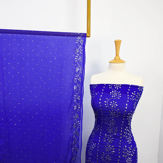 Handmade Mukesh Work Soft Chiffon 2pc Unstitched