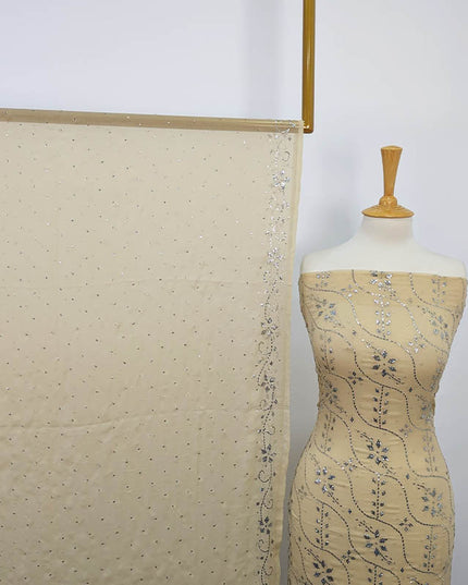 Handmade Mukesh Work Soft Chiffon 2pc Unstitched