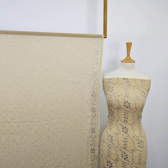 Handmade Mukesh Work Soft Chiffon 2pc Unstitched